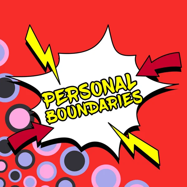 Conceptual Display Personal Boundaries Word Written Something Indicates Limit Extent — Stock Photo, Image