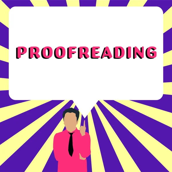 Podpis Tekstowy Przedstawiający Proofreading Business Concept Act Reading Marking Ortografia — Zdjęcie stockowe