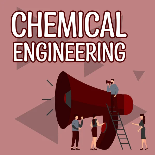 Kimya Mühendisliği Işareti Gösteren Ilham Kaynağı Kimyanın Endüstriyel Uygulaması Ile — Stok fotoğraf