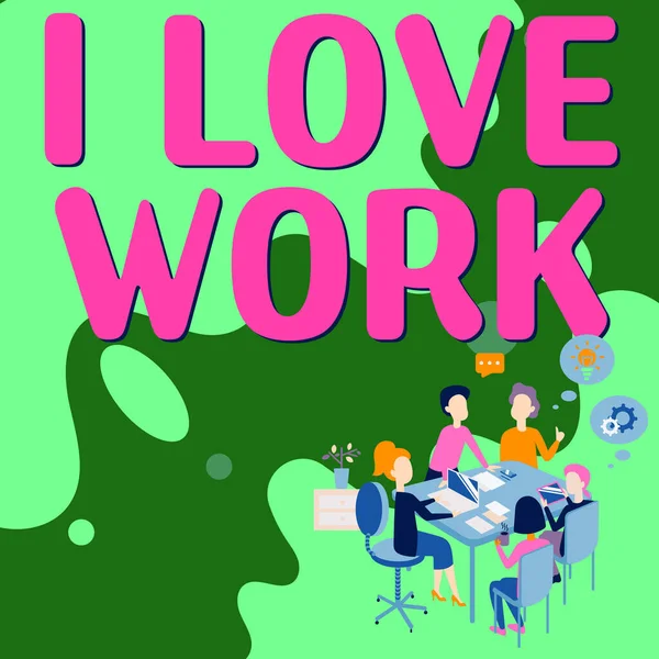 Text Sign Showing Love Work Business Overview High Self Stem — Fotografia de Stock