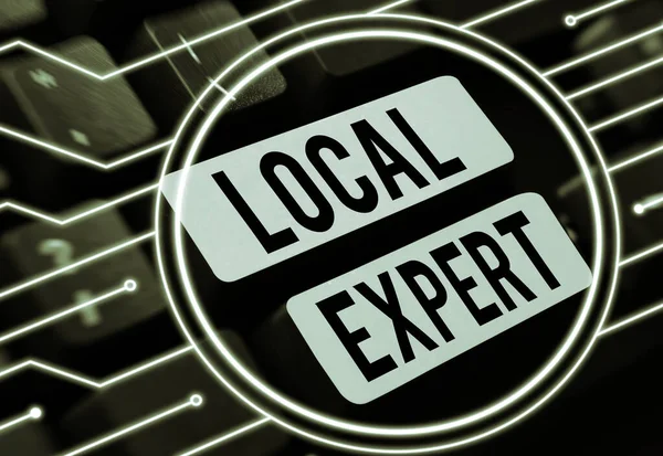 Conceptual display Local Expert, Business showcase offers expertise and assistance in booking events locally