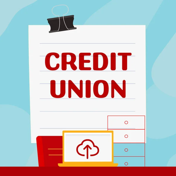 Inspiração Mostrando Sinal Credit Union Conceito Que Significa Associação Cooperativa — Fotografia de Stock