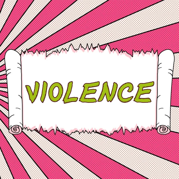 Sign Displaying Violence Business Concept Use Physical Force Injure Abuse — 图库照片