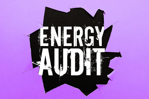 Conceptuele Bijschrift Energy Audit Woord Voor Beoordeling Van Energiebehoefte Efficiëntie — Stockfoto