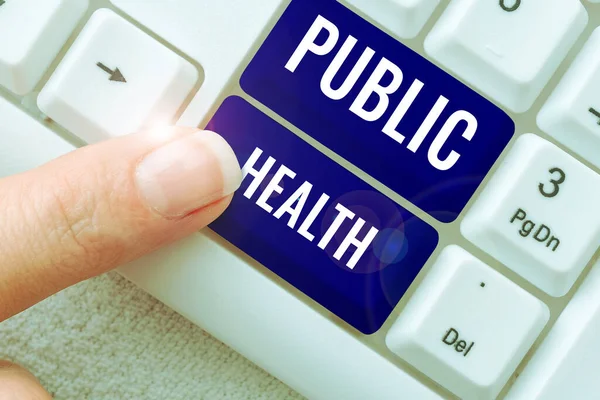Sinal Exibindo Saúde Pública Vitrine Negócios Promovendo Estilos Vida Saudáveis — Fotografia de Stock