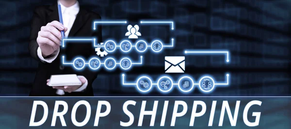 Texte Manuscrit Drop Shipping Concept Entreprise Pour Envoyer Des Marchandises — Photo