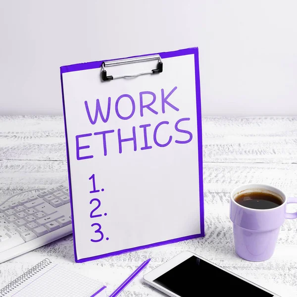 Handschrifttekst Work Ethics Business Approach Een Reeks Waarden Gericht Het — Stockfoto