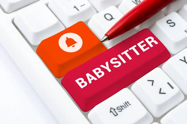 stock image Inspiration showing sign Babysitter, Word Written on to care for children usually during a short absence of the parents