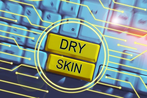 Text Caption Presenting Dry Skin Business Overview Uncomfortable Condition Marked — Stock Photo, Image