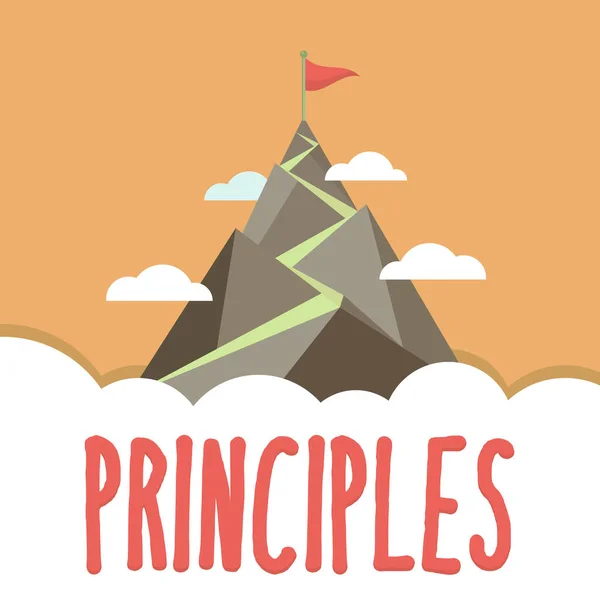 Handschrift Principes Business Idee Fundamentele Waarheid Die Dient Als Basis — Stockfoto