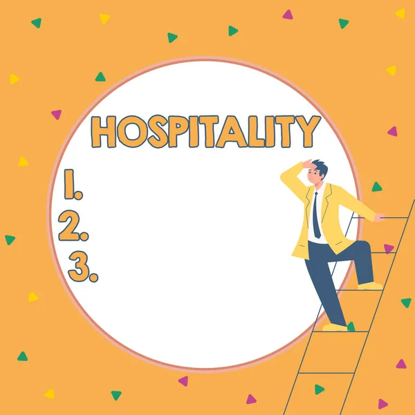 Conceptual Caption Hospitality Business Idea Friendly Generous Reception Entertainment Guests — Φωτογραφία Αρχείου