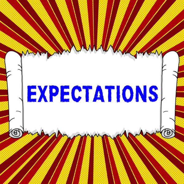 Writing Displaying Text Expectations Business Approach Strong Belief Something Happen — Stock Photo, Image