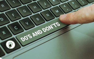 Text caption presenting Dos And Don Ts, Word for Confusion in ones mind about something