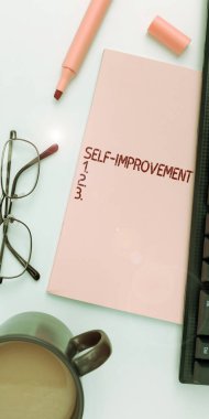 Conceptual caption Self Improvement, Business showcase process of making yourself a better or more knowledgable