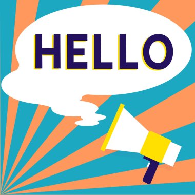 El yazısı işareti Merhaba, kavram selamlama olarak kullanılır ya da bir telefon görüşmesi başlatmak için birini selamla