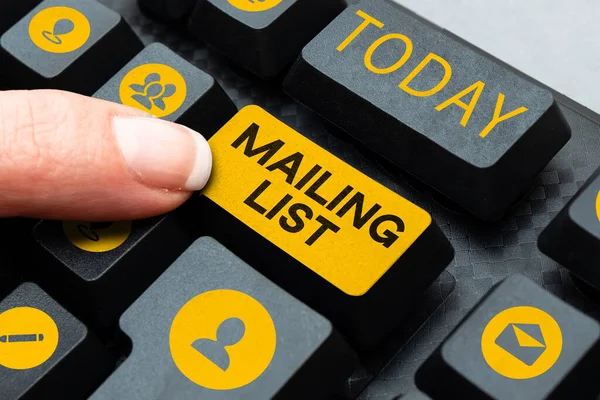 Testo Indicante Mailing List Business Approach List Persone Che Iscrivono — Foto Stock