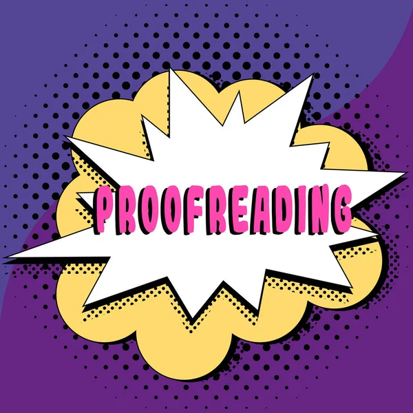 Текстовый Знак Показывающий Proofreading Word Written Act Reading Marking Spelling — стоковое фото