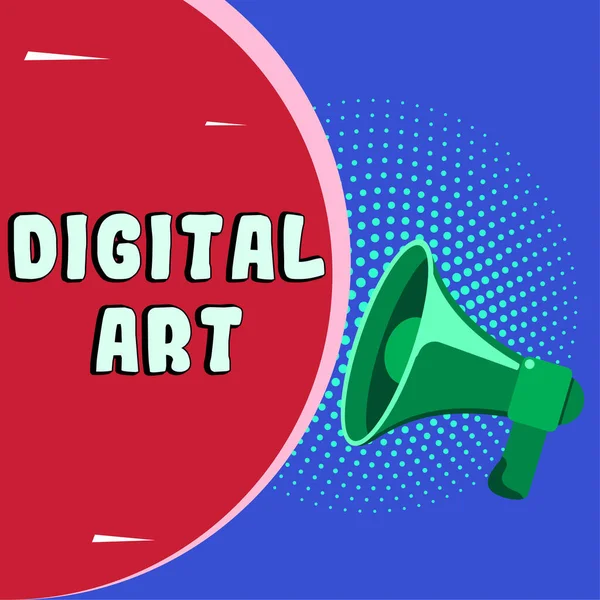 Znak Wyświetlający Digital Art Koncepcja Oznacza Wykorzystanie Umiejętności Twórczej Wyobraźni — Zdjęcie stockowe