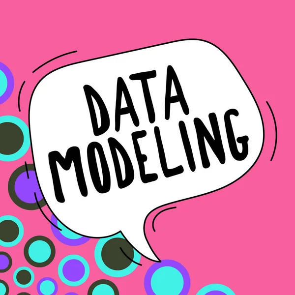 Text Caption Presenting Data Modeling Concept Meaning Process Transferring Data — Fotografia de Stock