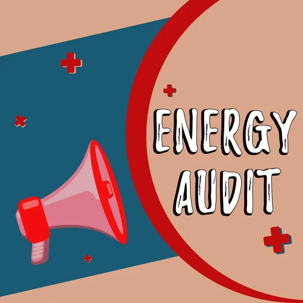 Handschrifttekst Energy Audit Concept Betekent Beoordeling Van Energiebehoeften Efficiëntie Van — Stockfoto