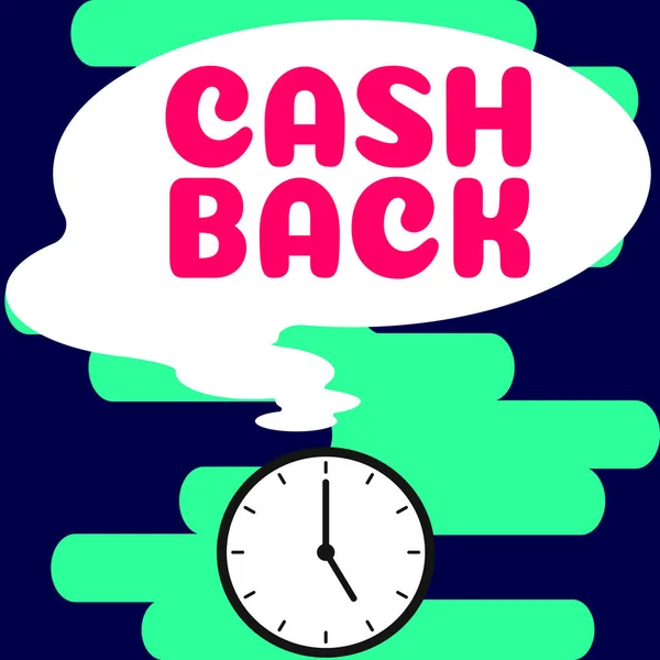 Handskrift Tecken Cash Back Business Showcase Incitament Erbjöd Köpare Viss — Stockfoto