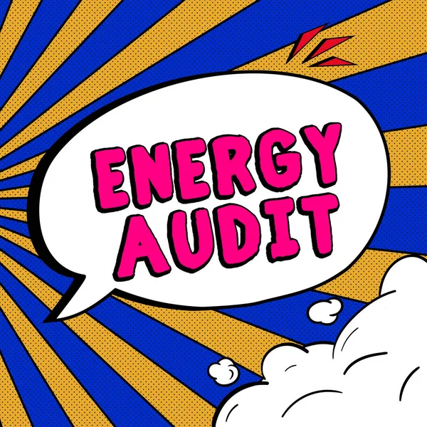 Handskrift Tecken Energy Audit Affärsidé Bedömning Energibehov Och Effektivitet Byggnad — Stockfoto