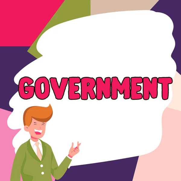 Hand Writing Sign Government Business Overview Group People Authority Govern — Stock Photo, Image