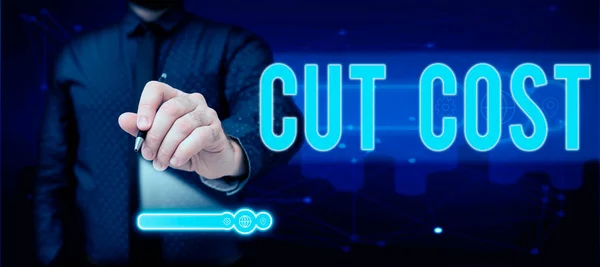 Konzeptionelle Darstellung Cut Cost Word Written Measures Implementiert Kosten Senken — Stockfoto