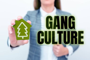 Conceptual display Gang Culture, Business approach particular organization of criminals or group of gangsters that follow ones habits
