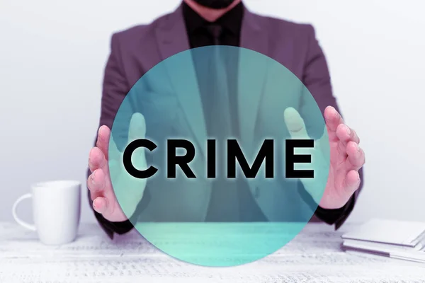 Writing Displaying Text Crime Word Federal Offense Actions Illegal Activities — Stock Photo, Image