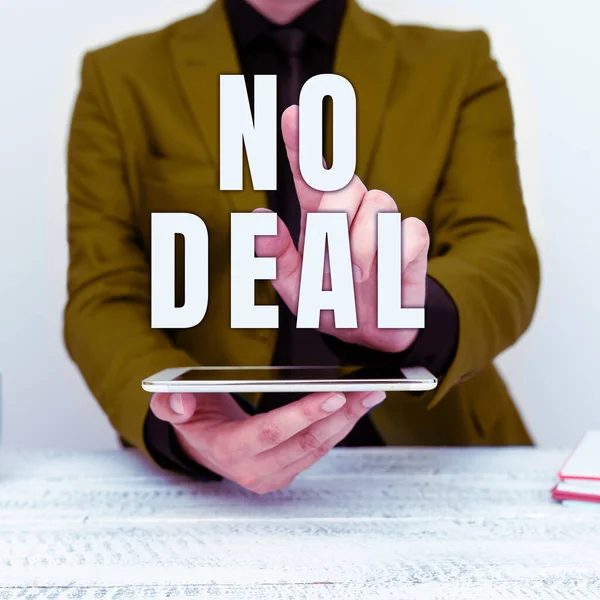 Señal Texto Que Muestra Deal Enfoque Negocios Resultado Negativo Acuerdo — Foto de Stock