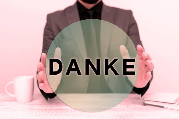 Подписи Danke Word Woon Используются Способ Сказать Спасибо Немецком Языке — стоковое фото