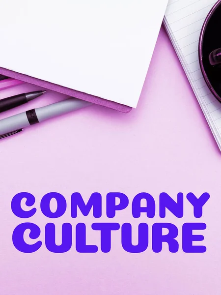 Sign Displaying Company Culture Business Concept Environment Elements Which Employees — 스톡 사진