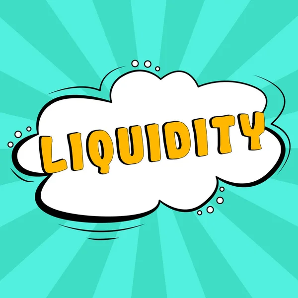 Exibição Conceitual Liquidez Conceito Significando Dinheiro Balanças Bancárias Liquidez Mercado — Fotografia de Stock