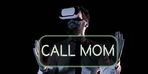 Writing Displaying Text Call Mom Business Concept Attempting Communicate Mother — Stockfoto