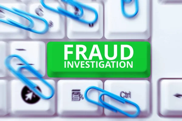 Концептуальная Подпись Fraud Investigation Business Showcase Process Determining Whether Scam — стоковое фото