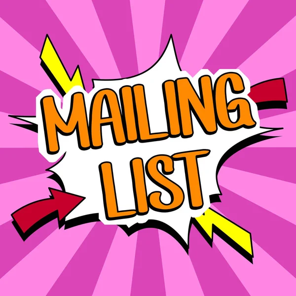 Pisanie Wyświetlania Tekstu Lista Mailingowa Przegląd Biznesowy Lista Osób Które — Zdjęcie stockowe