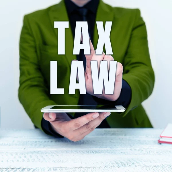 Podpis Tekstowy Przedstawiający Ustawę Podatkową Słowo Rządową Wycenę Wartości Nieruchomości — Zdjęcie stockowe