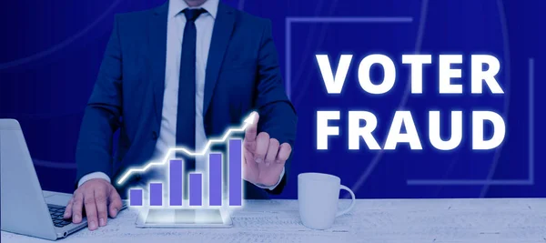 Tekst Met Inspiratie Voter Fraud Bedrijfsoverzicht Formele Indicatie Keuze Tussen — Stockfoto