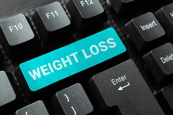 Text Zeigt Inspiration Gewichtsverlust Konzept Bedeutet Verringerung Der Körperflüssigkeit Muskelmasse — Stockfoto