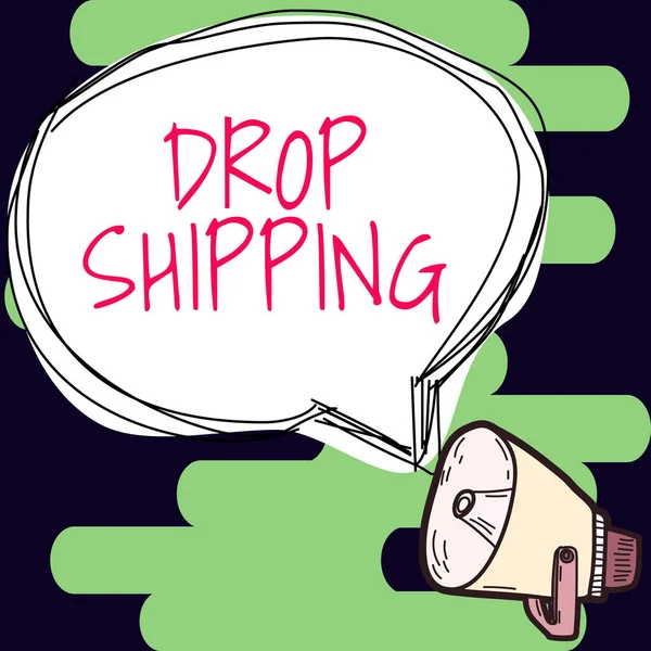 Szöveg Felirat Bemutatása Drop Shipping Üzleti Koncepció Hogy Küldjön Árukat — Stock Fotó