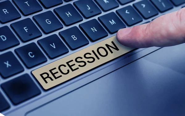 Text Caption Presenting Recession Business Approach Process Progressive Decrease Growing — Fotografia de Stock