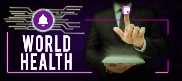 Text Sign Showing World Health Internet Concept World Day Action — Stockfoto