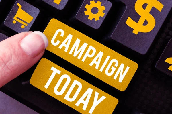 概念表示キャンペーン 製品サービスの宣伝と販売のための組織的な行動のための単語 — ストック写真