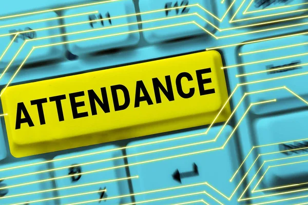Inspiration Showing Sign Attendance Word Written Going Regularly Being Present — Stock Photo, Image