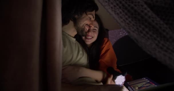 Cozy Homemade Shelter Romantic Reading Experience Dark — 비디오