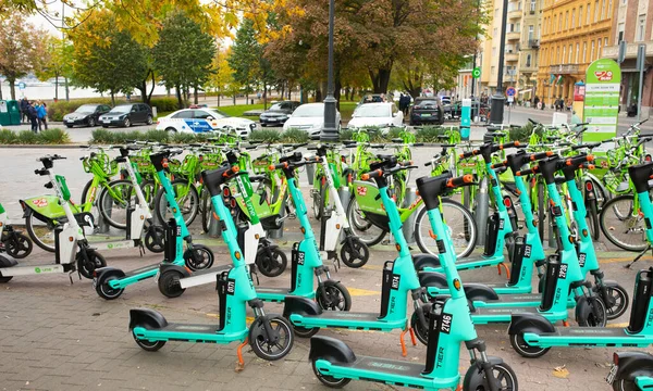 stock image Budapest, Hungary - October 22, 2022. New generation of electric scooters in Budapest, Hungary.