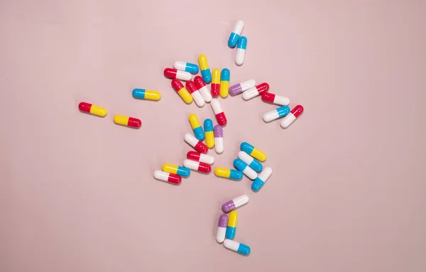 Tabletták Bézs Háttérrel Gyógyszerek Vényköteles Tabletták Háttér — Stock Fotó
