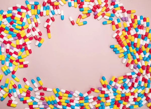 Pigułki Beżowym Tle Leki Leki Receptę Tło — Zdjęcie stockowe