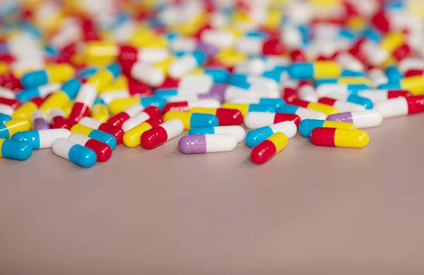 Pills Beige Background Medicines Prescription Pills Background — Stock Photo, Image